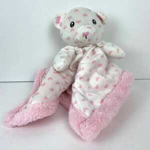 Betsey Johnson Pink Hearts Teddy Bear Baby Security Blanket Lovey 19"